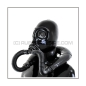 Preview: Deluxe heavyrubber gasmask-zipperhood-system with neckrespirator-rubbersmell-bag-set